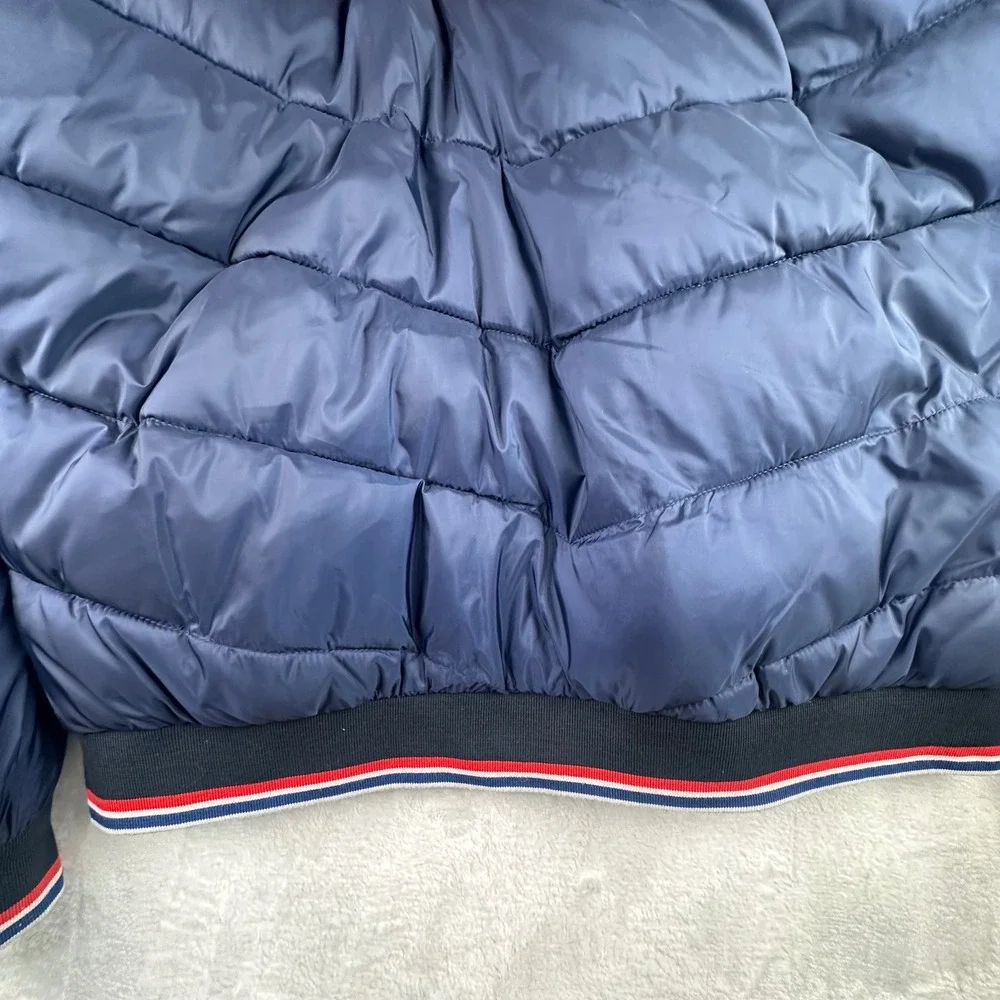 Superdry Quilted Jacket Baltic Blue Hooded Puffer Mens XXL M500086A